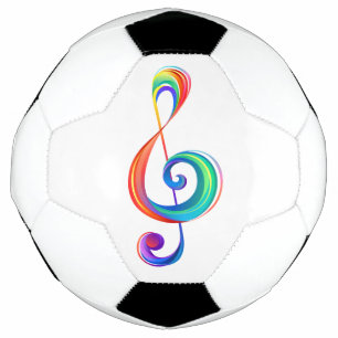 Layered rainbow treble clef soccer ball