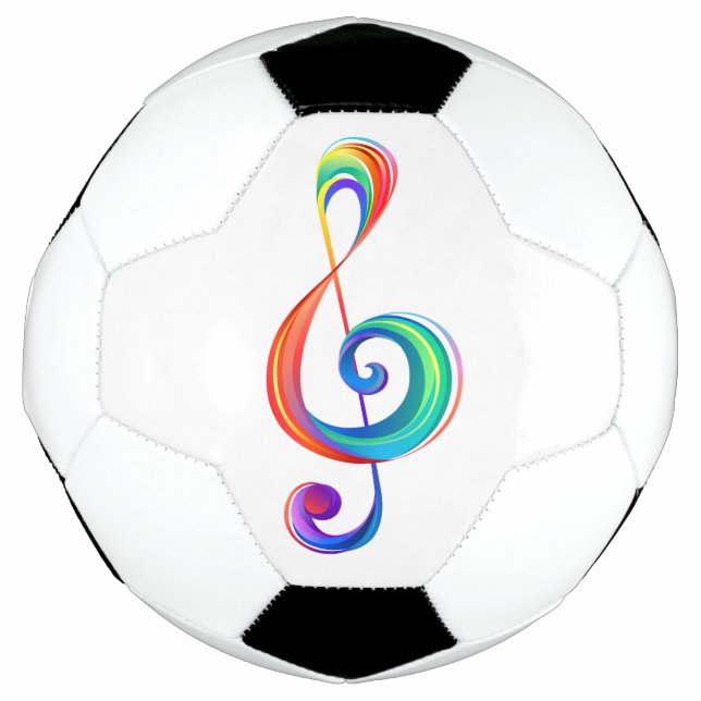 Layered rainbow treble clef soccer ball (Front)