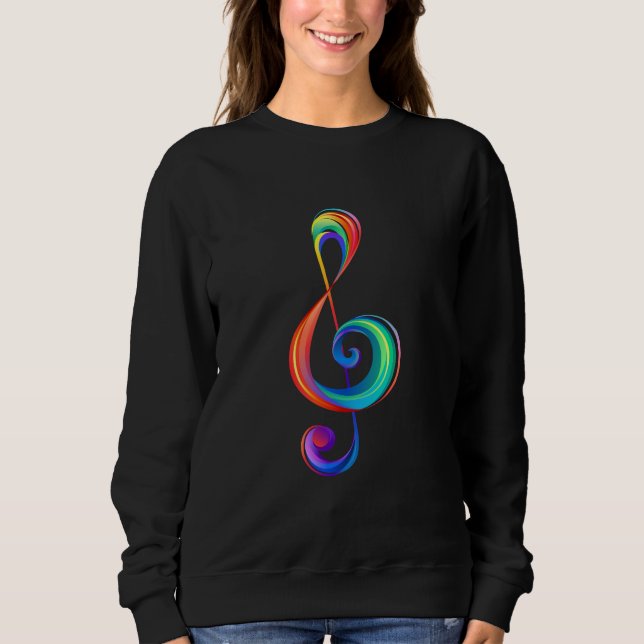 Layered rainbow treble clef sweatshirt (Front)