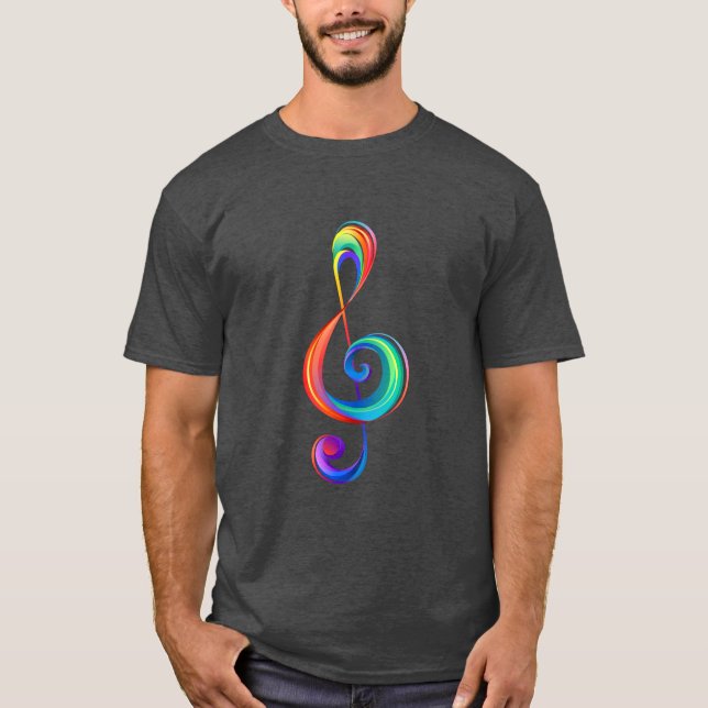 Layered rainbow treble clef T-Shirt (Front)