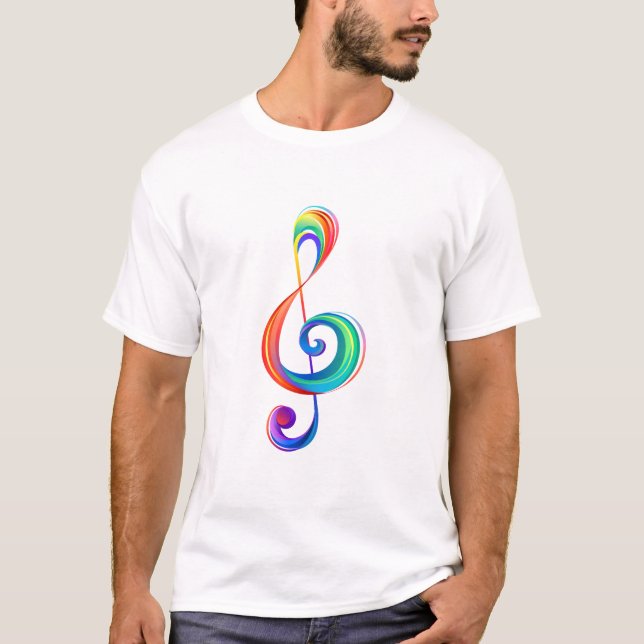 Layered rainbow treble clef T-Shirt (Front)