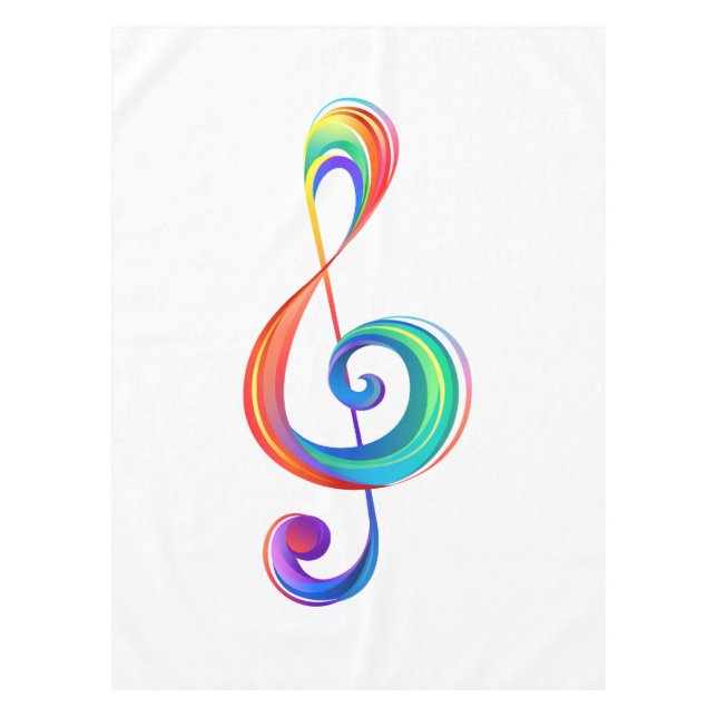 Layered rainbow treble clef tablecloth (Front)