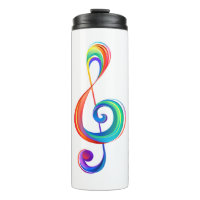Layered rainbow treble clef