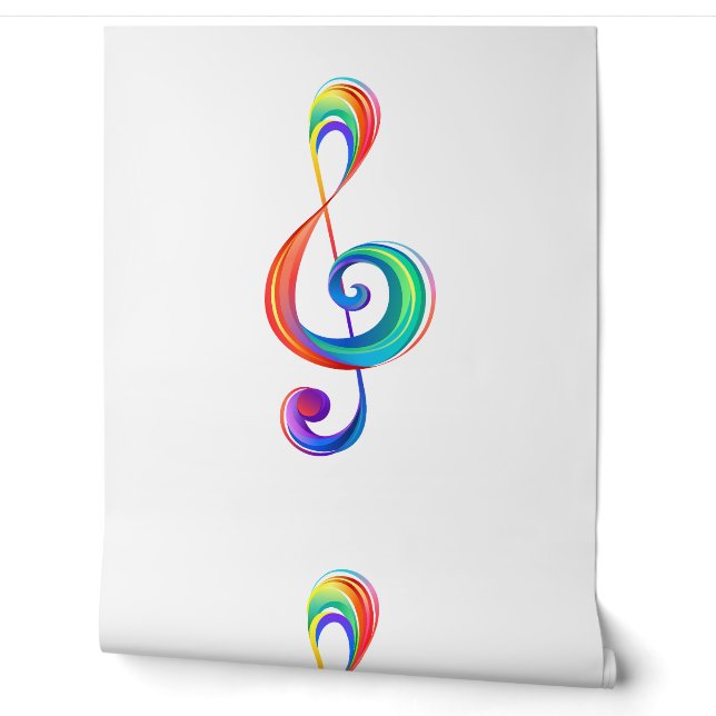 Layered rainbow treble clef wallpaper (Unrolling)