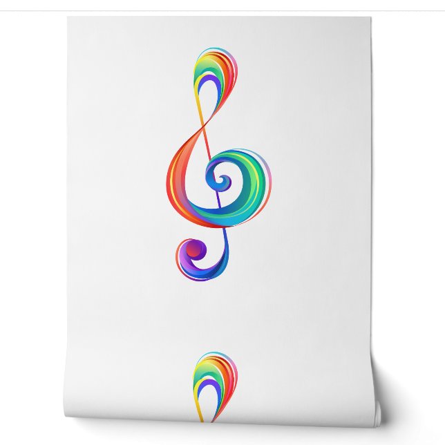 Layered rainbow treble clef wallpaper (Unrolling)