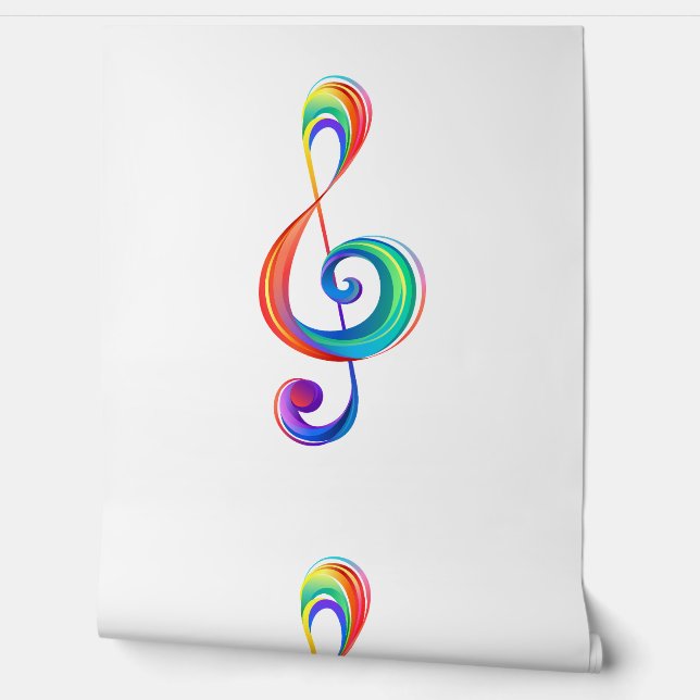 Layered rainbow treble clef wallpaper (Unrolling)