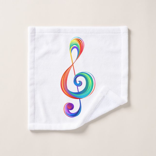 Layered rainbow treble clef wash cloth (Wash Cloth)