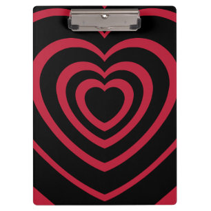 Layered Red & Black Heart Aesthetic Clipboard