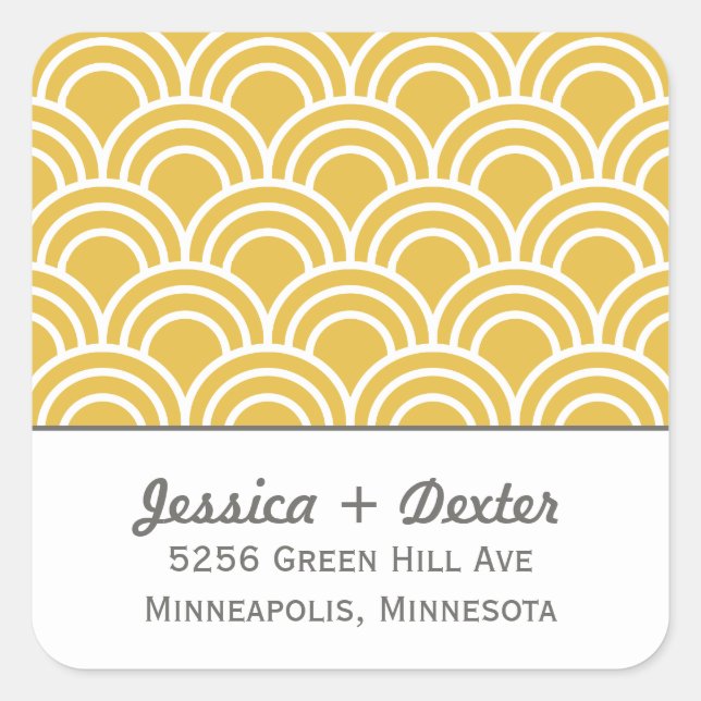 Layered Scallops Square Sticker (Front)