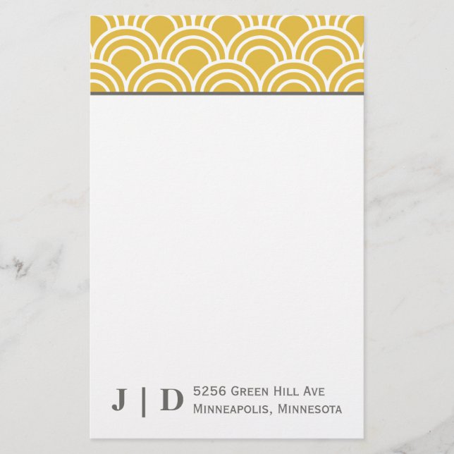 Layered Scallops Stationery (Front)