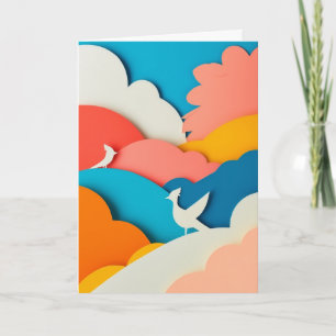 Layered Sky Birds Card
