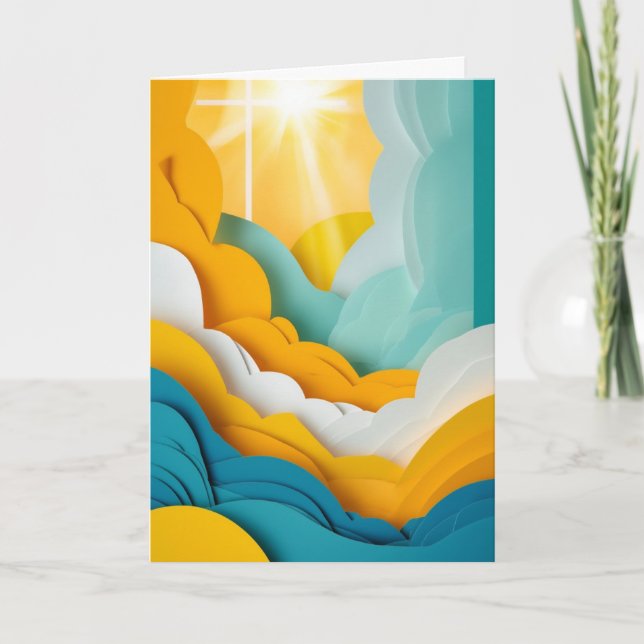 Layered Sunlit Sky Card (Front)