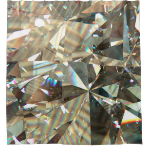 Layered texture triangular diamond or crystal shap shower curtain