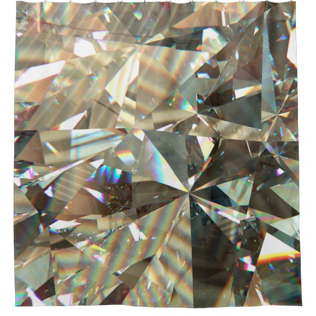 Layered texture triangular diamond or crystal shap shower curtain (Front)