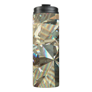 Layered texture triangular diamond or crystal shap thermal tumbler