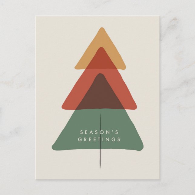 Layered Tree - Season's Greetings Holiday Postcard (Front)
