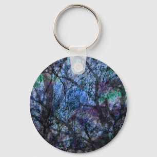 Layered Trees at Twilight Key Ring