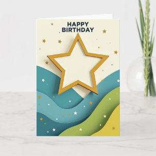Layered Wave Birthday Card