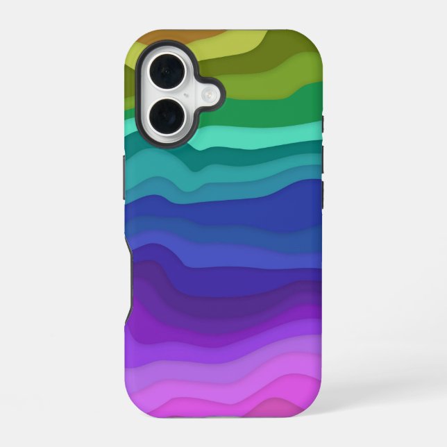 Layered Waves iPhone Case | Colourful (Back)
