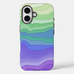 Layered Waves iPhone Case   Matcha Lavender