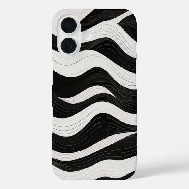Layered Waves Line Art Case-Mate iPhone Case (Back)