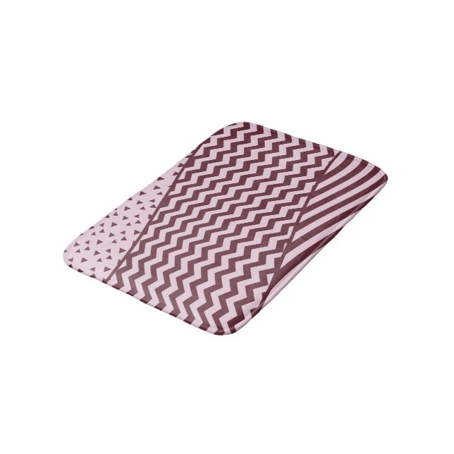 Layers - Dark Red and Pale Pink - Bath Mat (Angled)