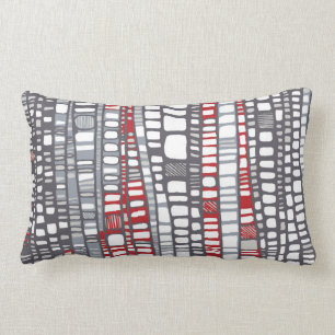 Layers in red and grey lumbar cushion