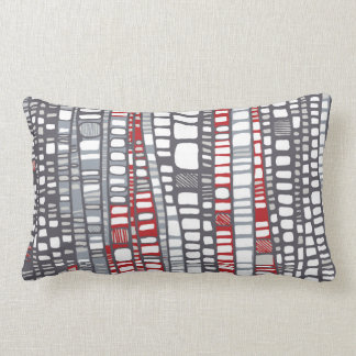 Layers in red and grey lumbar cushion