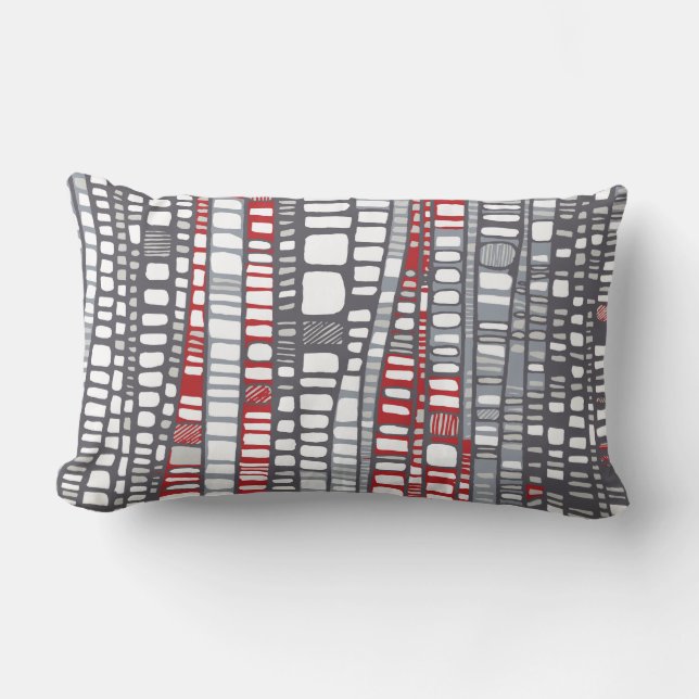 Layers in red and grey lumbar cushion (Front)