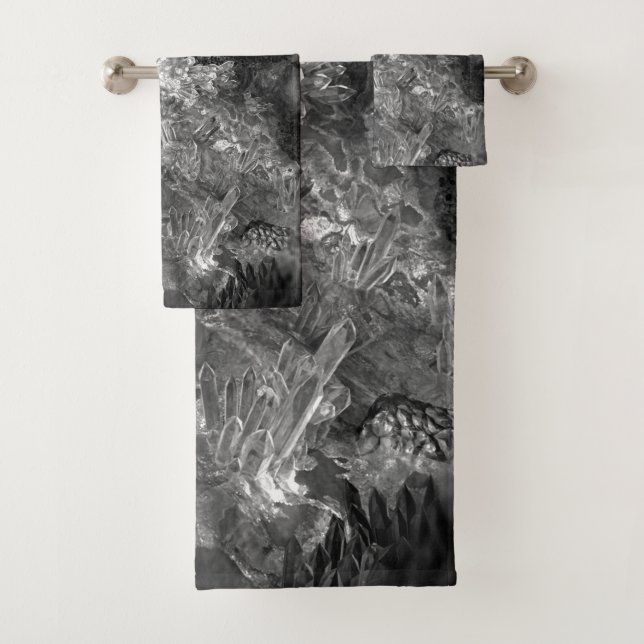  Layers of Crystals Grey  Bath Towel Set (Insitu)