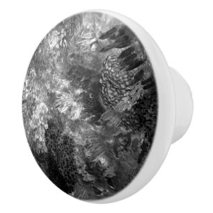Layers of Crystals Grey Ceramic Knob