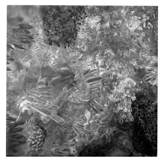  Layers of Crystals Grey  Ceramic Tile (Front)