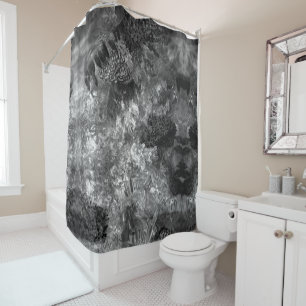 Layers of Crystals Grey  Shower Curtain