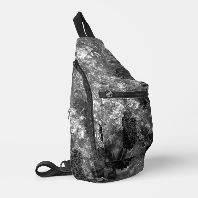  Layers of Crystals Grey  Sling Bag (Left Corner)