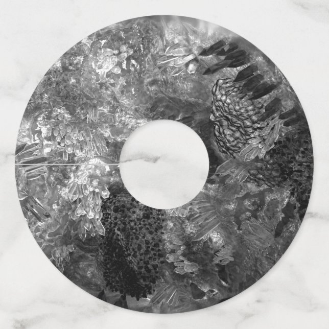  Layers of Crystals Grey  Wine Glass Tag (Front)