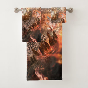  Layers of Crystals with Rustic Tint   Bath Towel Set
