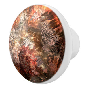 Layers of Crystals with Rustic Tint Ceramic Knob