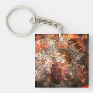  Layers of Crystals with Rustic Tint   Key Ring