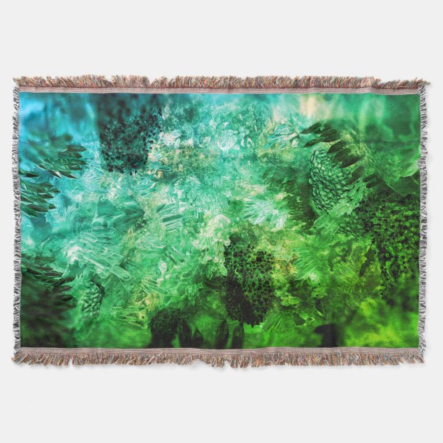 Layers of Green Crystals Throw Blanket (Front)