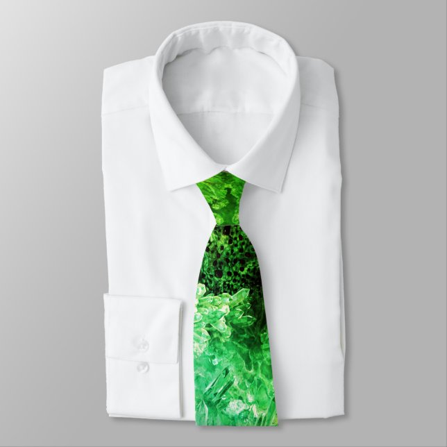 Layers of Green Crystals Tie (Tied)