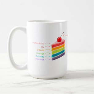 Layers of Life – Rainbow Cake of Growth & Mindset Coffee Mug
