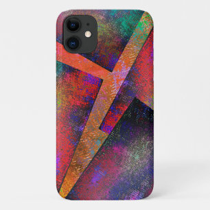 Layers of rustic coloured images unevenly arranged iPhone 11 case