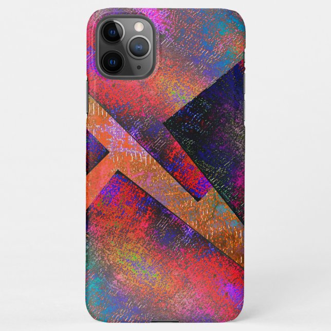 Layers of rustic coloured images unevenly arranged iPhone case (Back)