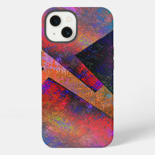 Layers of rustic coloured images unevenly arranged iPhone 13 case