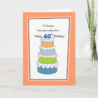 Layers of Wishes 40th or Any Age Birthday Card