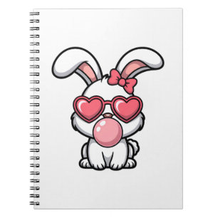 layful Kawaii Rabbit with Bubblegum Bubble Notebook