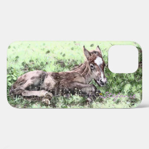 Laying down foal iPhone 12 Case