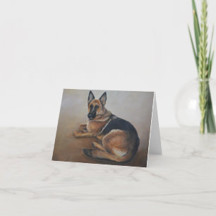Laying German Shepherd Dog Art Notecard