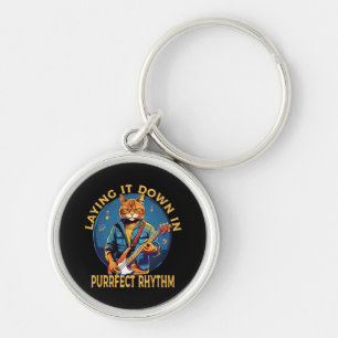 Laying it Down in Purr-fect Rhythm Key Ring