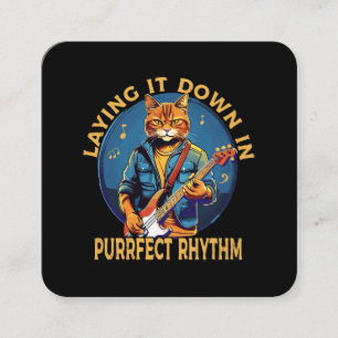 Laying it Down in Purr-fect Rhythm Square Business Card